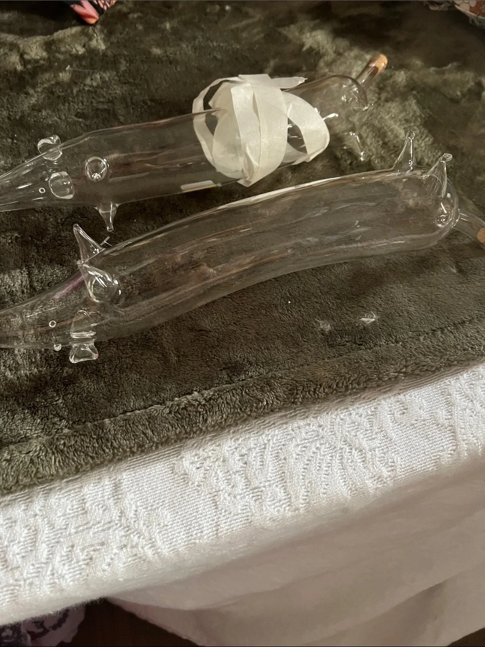Hand Blown Glass Dachshund Oil & Vinegar Cruet Set | Wiener Dog Kitchen Decor